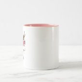 niedliche RentierTasse mit individuelle Name Zweifarbige Tasse (Mittel)