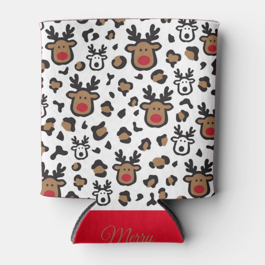 Niedliche Rentierweihnacht Dosenkühler (Vorderseite)