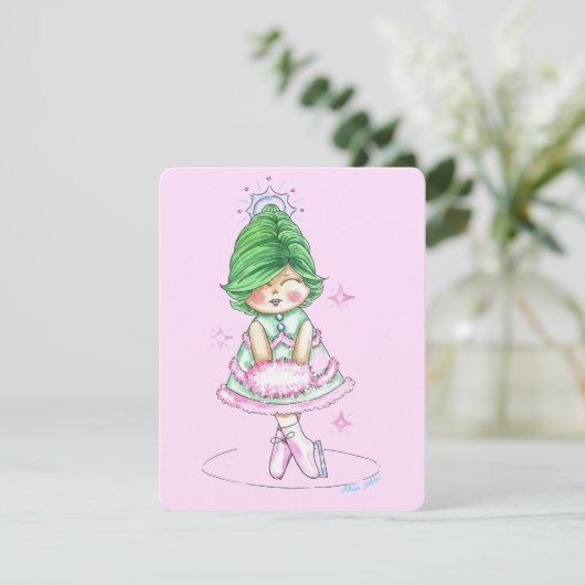 Niedliche Retro-Aquarellkarte Feiertagskarte (Stehend Vorderseite)