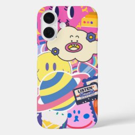 Niedliche Retro-Ästhetik Pastel Vintag Y2K/90 iPhone 16 Hülle