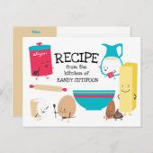 Niedliche Retro Backzutaten Rezept Karte (Vorne/Hinten)