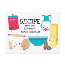 Niedliche Retro Backzutaten Rezept Karte