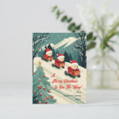 Niedliche Retro-Bären Weihnachten (Stehend Vorderseite)