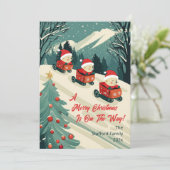 Niedliche Retro-Bären Weihnachten (Stehend Vorderseite)