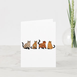 Niedliche Retro Black Cat Ghost Fall Halloween Cat Karte