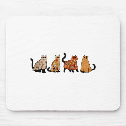 Niedliche Retro Black Cat Ghost Fall Halloween Cat Mousepad (Vorne)