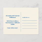 Niedliche Retro Blue Minimalistisch verschoben Neu Postkarte (Rückseite)