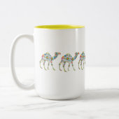 Niedliche Retro-Blume Camels Zweifarbige Tasse (Links)