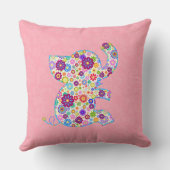 Niedliche Retro-Blume Cartoon Stilelemente Kissen (Rückseite)