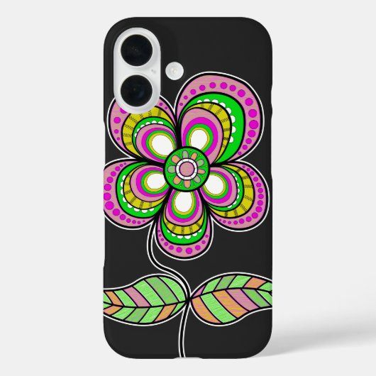 Niedliche Retro-Blume Case-Mate iPhone Hülle (Rückseite)