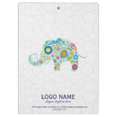 Niedliche Retro-Blume Elephant Illustration Klemmbrett (Rückseite)