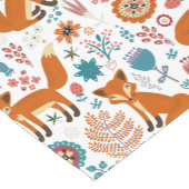 Niedliche Retro-Blume - Füchse und Muster Kurzer Tischläufer (Ecke)