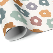 Niedliche Retro-Blume Geschenkpapier (Rolleneckpunkt)