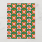 Niedliche Retro-Blume Grüne Rosa Kinderdusche (Rückseite)