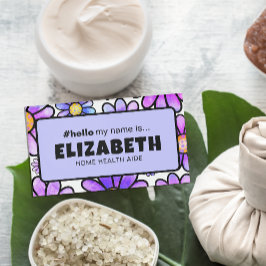 Niedliche Retro-Blume Hallo mein Name ist Krankens Namenschild