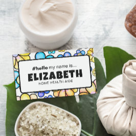 Niedliche Retro-Blume Hallo mein Name ist Krankens Namenschild