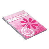 Niedliche Retro-Blume in Girl-Rosa Notizblock (Rechte Seite)