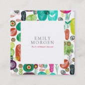 Niedliche Retro-Blume  Kinder-Bildung Quadratische Visitenkarte (Vorderseite)