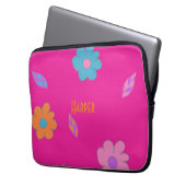 Niedliche Retro-Blume Laptopschutzhülle (Vorderseite Links)