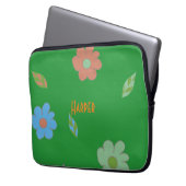 Niedliche Retro-Blume Laptopschutzhülle (Vorderseite Links)