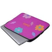 Niedliche Retro-Blume Laptopschutzhülle (Vorne Knopf)