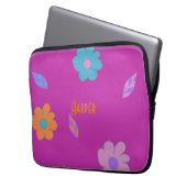 Niedliche Retro-Blume Laptopschutzhülle (Vorderseite Links)