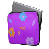 Niedliche Retro-Blume Laptopschutzhülle (Vorderseite Links)