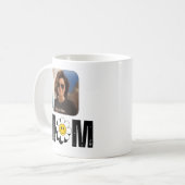 Niedliche Retro-Blume & "Mama", Spaß, kundenspezif Kaffeetasse (Vorderseite Links)