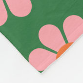 Niedliche Retro-Blume-Muster grün und rosa Fleecedecke (Ecke)