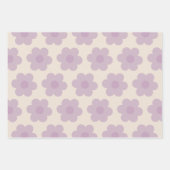 Niedliche Retro-Blume Muster in Pastel Lilac Lila Geschenkpapier Set (Vorderseite)