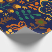 Niedliche Retro-Blume Nahtloses Muster Geschenkpapier (Ecke)