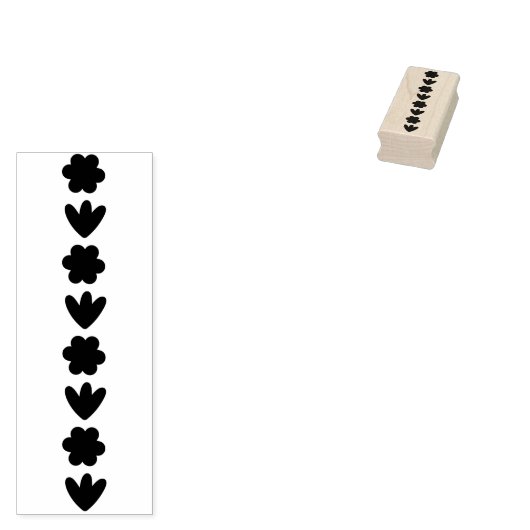 Niedliche Retro-Blume-Silhouetten Gummistempel (Stempel)