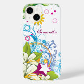 Niedliche Retro-Blume und Stars, Girlie Grunge Case-Mate iPhone Hülle (Rückseite)