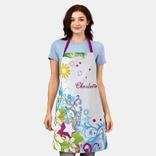 Niedliche Retro-Blume und Stars, Girlie Grunge Schürze