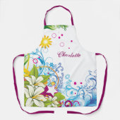 Niedliche Retro-Blume und Stars, Girlie Grunge Schürze (Vorderseite)