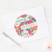 Niedliche Retro-Blüte / Muttertag Runder Aufkleber (Umschlag)