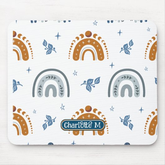 Niedliche Retro Boho Celestial Pattern Work School Mousepad (Vorne)