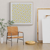 Niedliche Retro Boho Daisy Muster Kunstdruckerei Poster