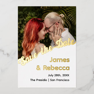 Niedliche Retro Boho Minimalistische Quirky Foil E Folieneinladung