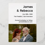 Niedliche Retro Boho Minimalistische Quirky Foil E Folieneinladung (Rückseite)