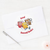 Niedliche Retro-Bücher - Bücher lesen Runder Aufkleber (Umschlag)