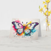 Niedliche Retro Butterfly Illustration Art und Wei Karte (Gelbe Blume)