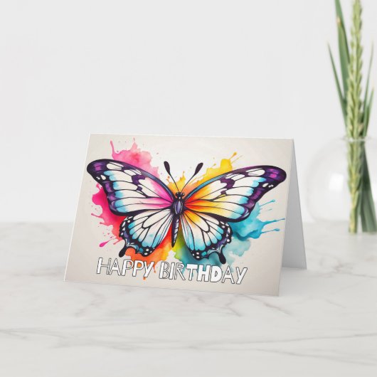 Niedliche Retro Butterfly Illustration Art und Wei Karte (Vorderseite)