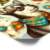 Niedliche Retro Chihuahua Illustration Poster (Ecke)