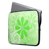 Niedliche Retro Daisy Blume mit hellgrüner Blume Laptopschutzhülle (Vorderseite Links)