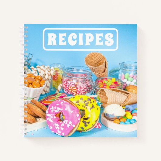 Niedliche Retro Desserts Notizblock (Vorderseite)