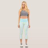 Niedliche Retro-Diäten zu Aquamarinen Workout-Legg Capri Leggings (Vorderseite)