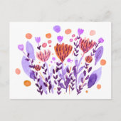 Niedliche Retro-Doodle-Blume Postkarte (Vorderseite)