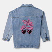 Niedliche Retro-Ehefrau des Party Bachelorette Jeansjacke (Rückseite)