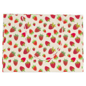 Niedliche Retro-Erdbeerverpackung HandIllustriert Große Geschenktüte (Rückseite)